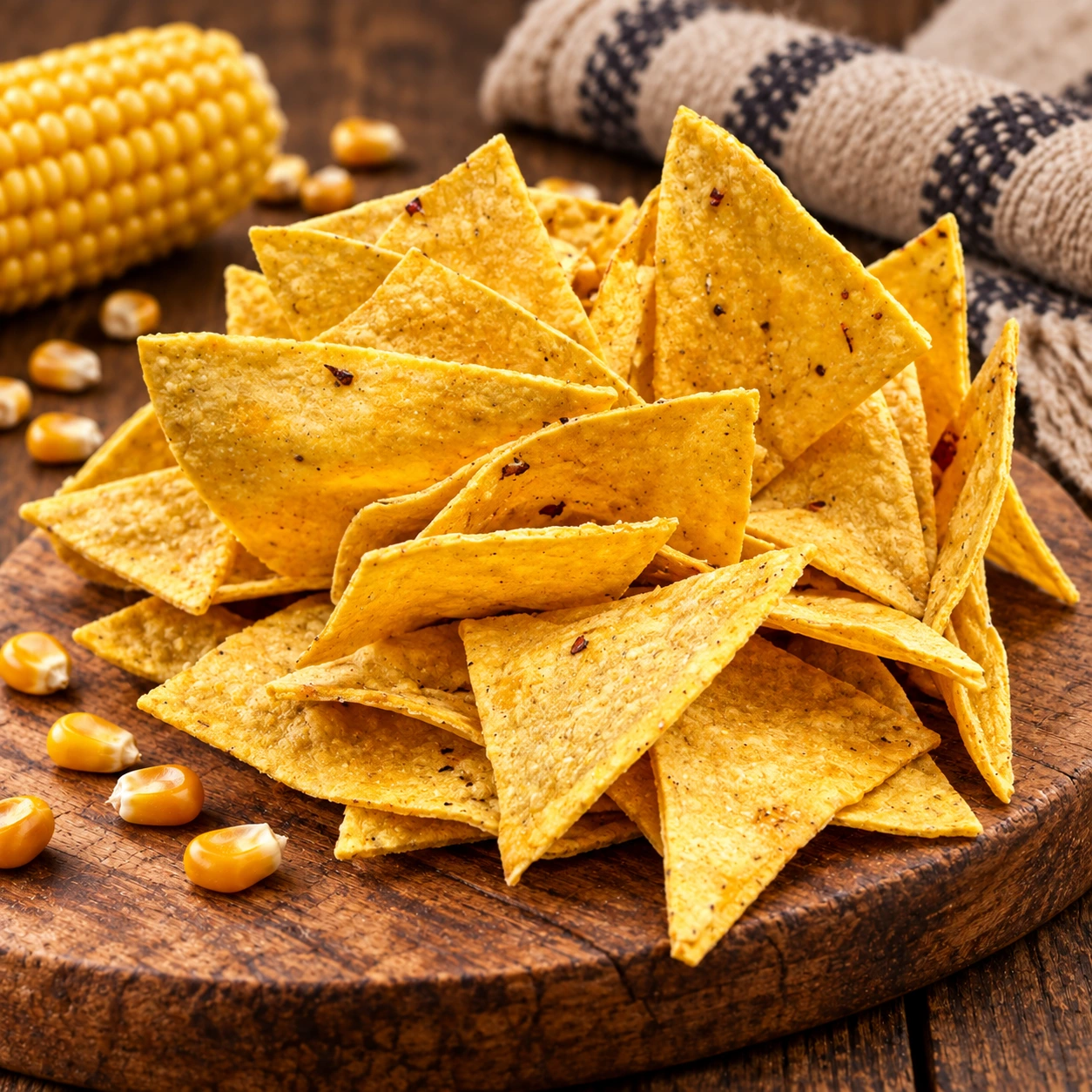 Totopos Horneados (Low Carb) — Horneados, no fritos. Menos grasa, mismo sabor de maíz nixtamalizado.