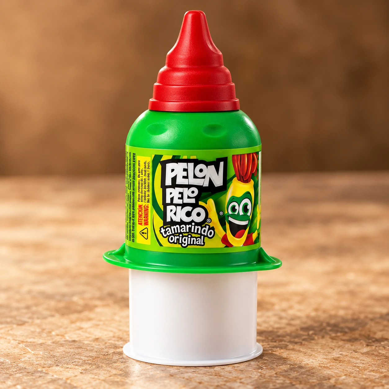 Pelón Pelo Rico (Sabor Tamarindo Original) — El rey indiscutible de las chuches mexicanas. Auténtica pulpa de tamarindo picante con su divertido y clásico dosificador.