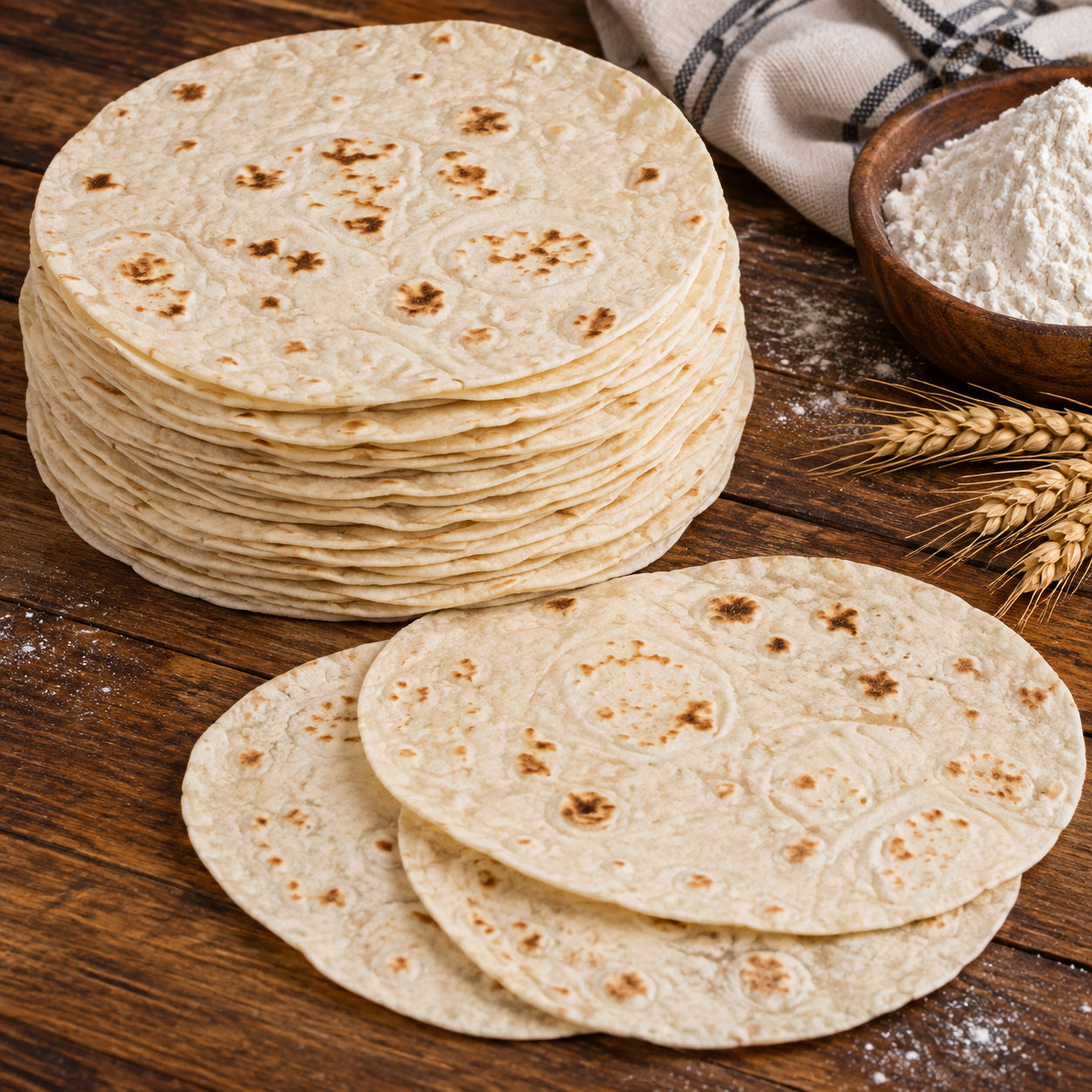 Tortilla de Trigo Estilo Sonora (15 cm) — Tortillas de trigo suaves y elásticas estilo Sonora. Ideales para burritos y sincronizadas.