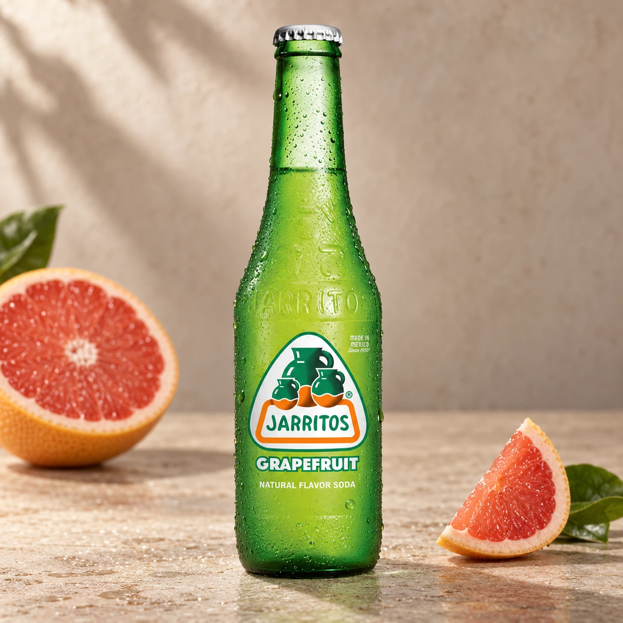 Refresco Jarritos Sabor Toronja — Jarritos toronja: pomelo amargo y burbujeante, el favorito para micheladas y para acompañar botanas picantes.