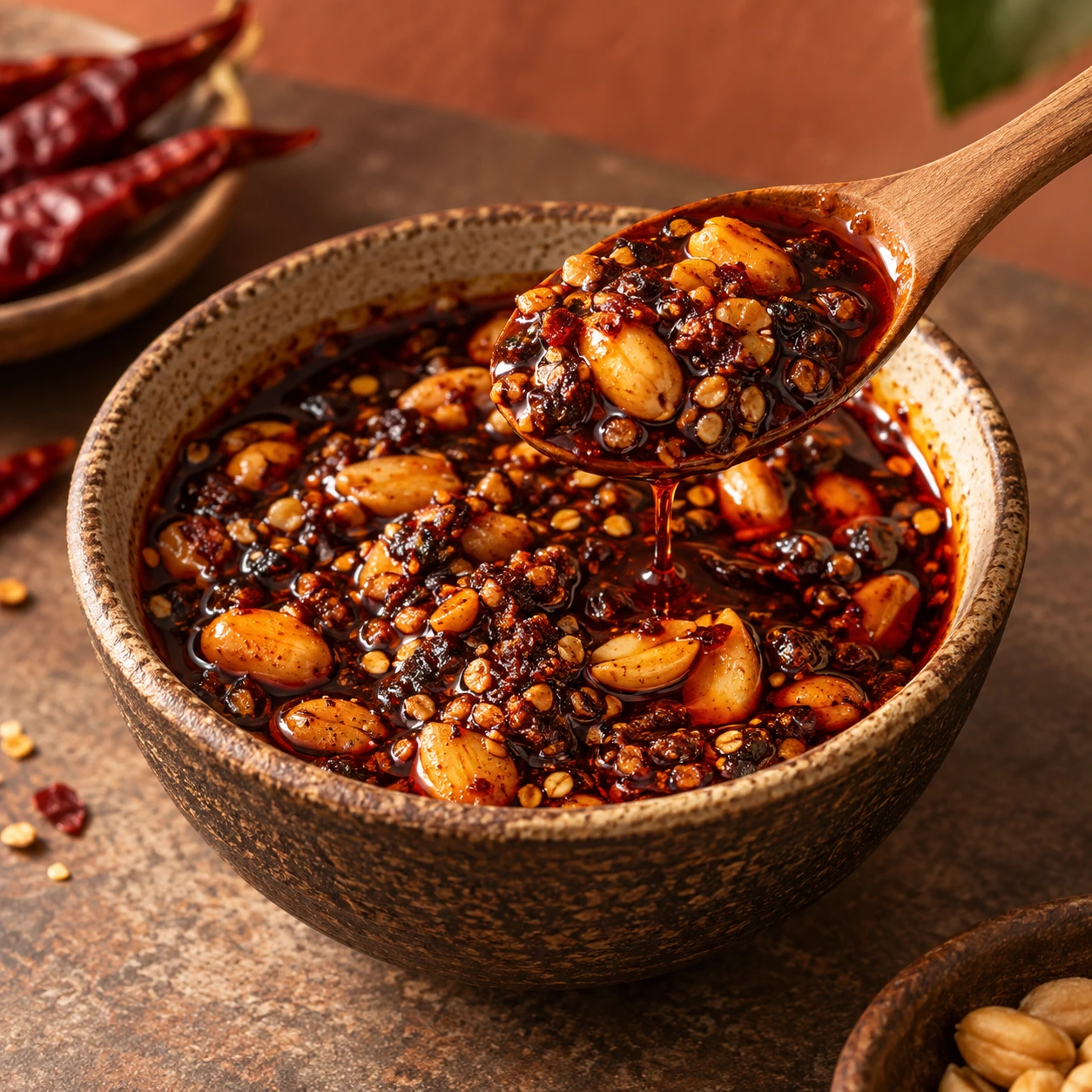 Salsa Macha Clásica (Aceite de Oliva & Semillas) — Salsa macha original: la reina del catálogo. Una explosión crujiente de chiles secos, semillas tostadas y AOVE.