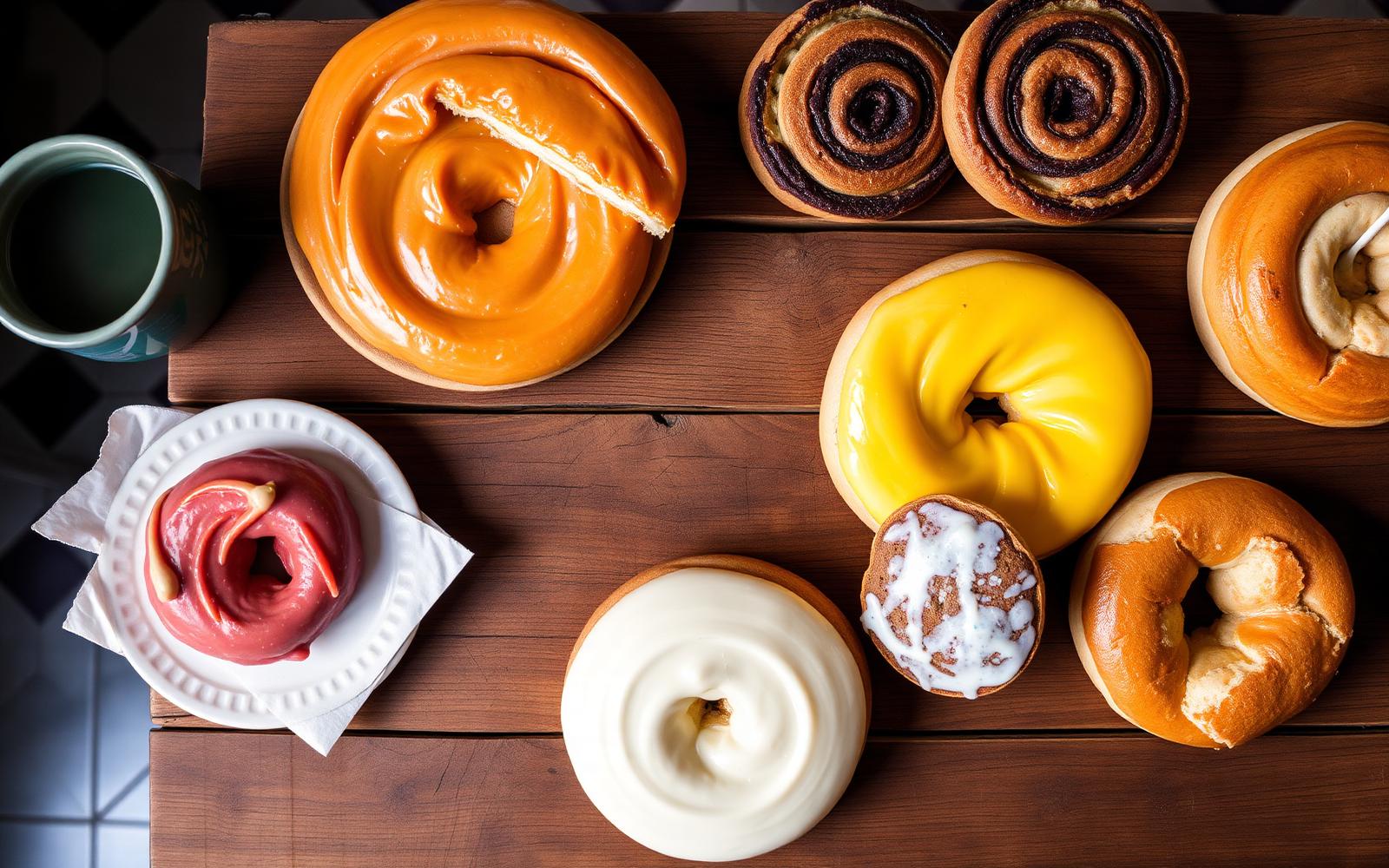 Conchas mexicanas, mantecadas y roles de canela recién horneados en una panadería mexicana de Barcelona