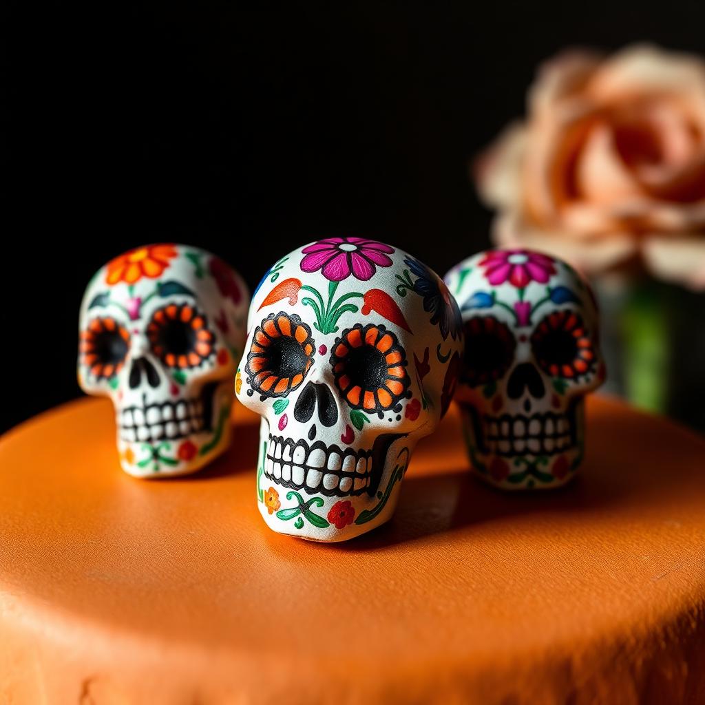 Calaveritas de Barro Pintadas a Mano — Decoración Día de Muertos Madrid: calaveritas de barro pintadas a mano. Artesanía tradicional de Metepec.