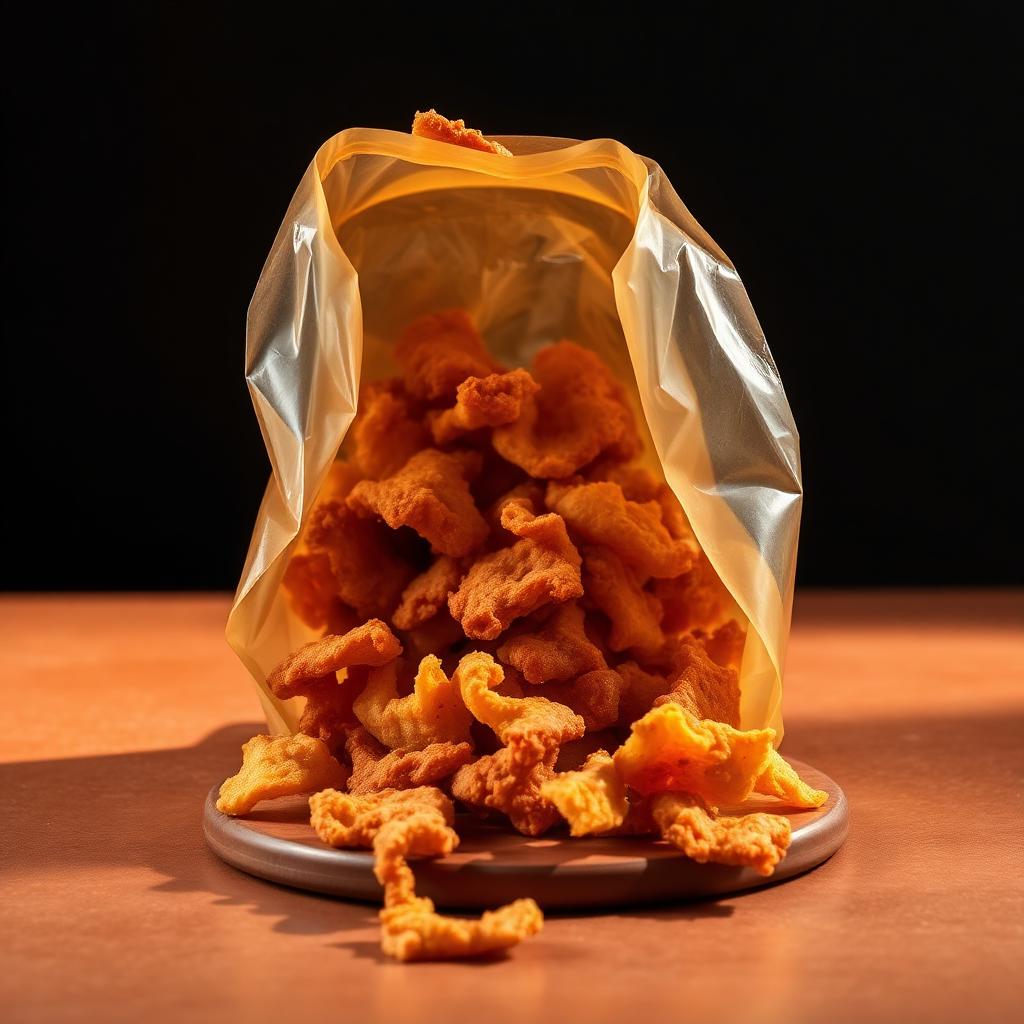 Chicharrón de Cerdo Estilo Botanero — Chicharrón de cerdo con piel, sazonado al estilo botanero. Crujiente, sabroso y auténticamente mexicano.