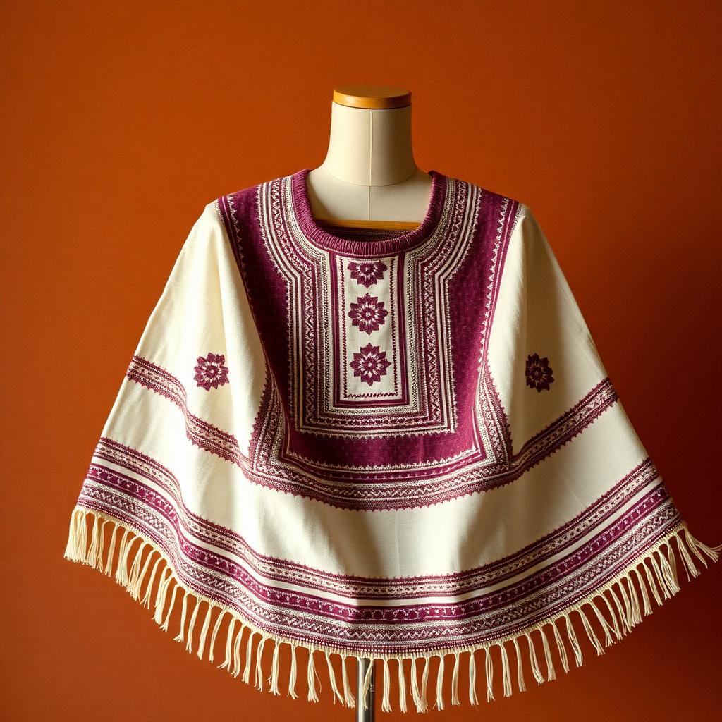 Huipil Oaxaqueño Elegante de Telar — Huipil oaxaqueño tejido en telar de cintura con hilos de algodón y diseños geométricos ancestrales.
