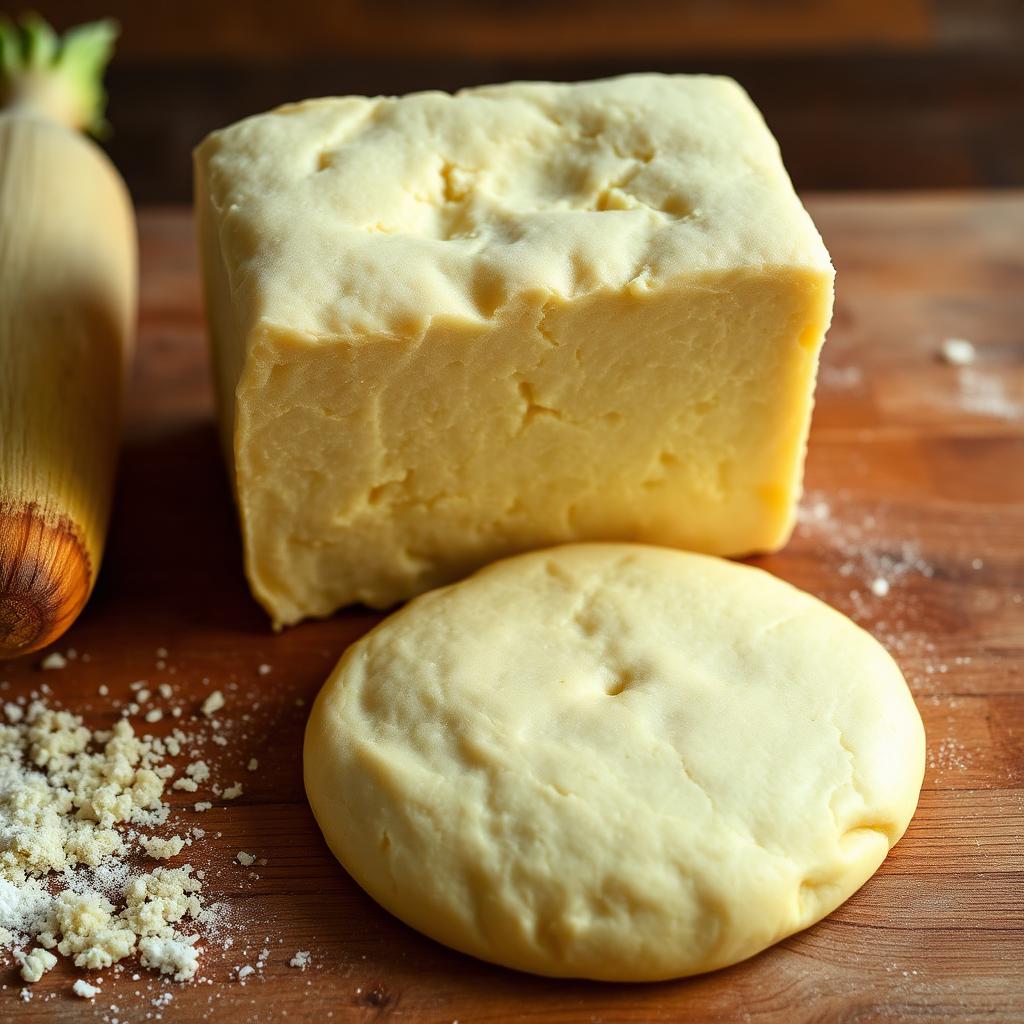 Masa de Maíz Nixtamalizado Fresca — Bloque de masa fresca lista para prensar tus tortillas en casa. Producto refrigerado.