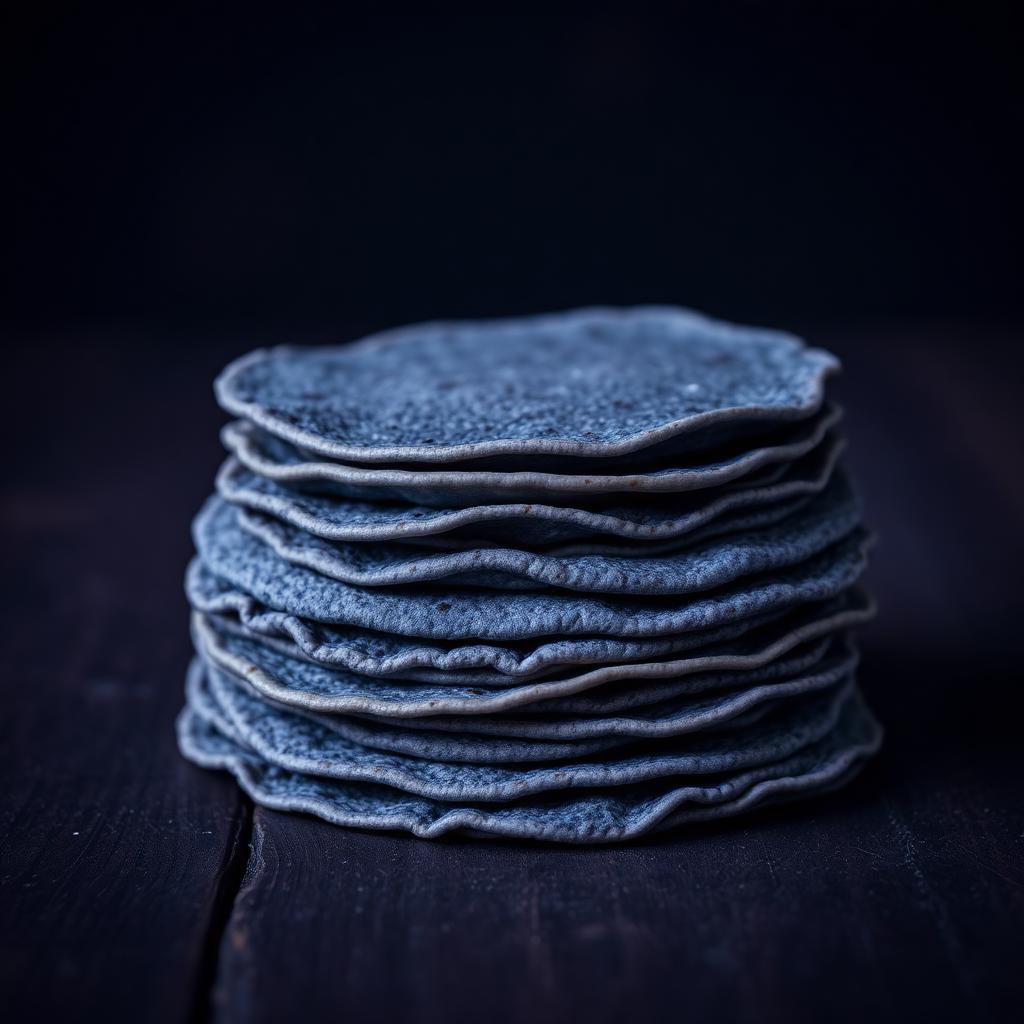 Tortilla de Maíz Azul Nativo (12 cm) — Maíz azul criollo de Tlaxcala, nixtamalizado al estilo tradicional. Notas dulces y minerales.
